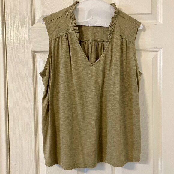 Excellent Condition, SZ L, Cotton Blend Layering Tank, Heathered Sage Green - Picture 1 of 3